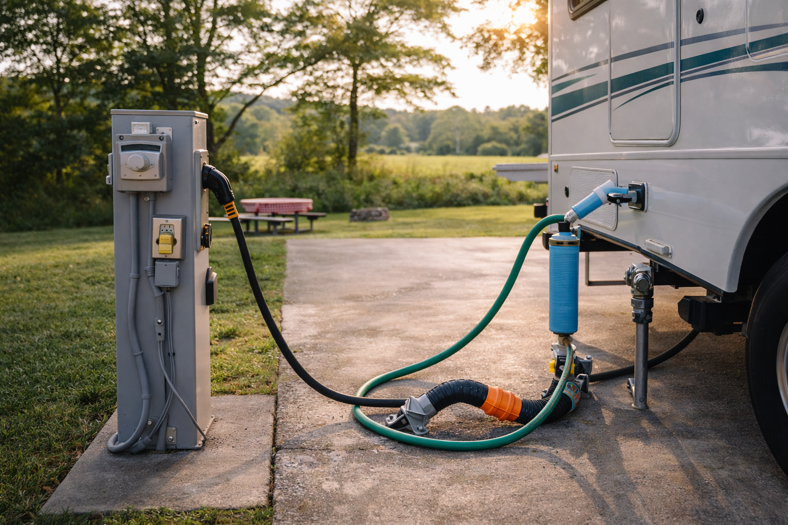 RV spot with hookups